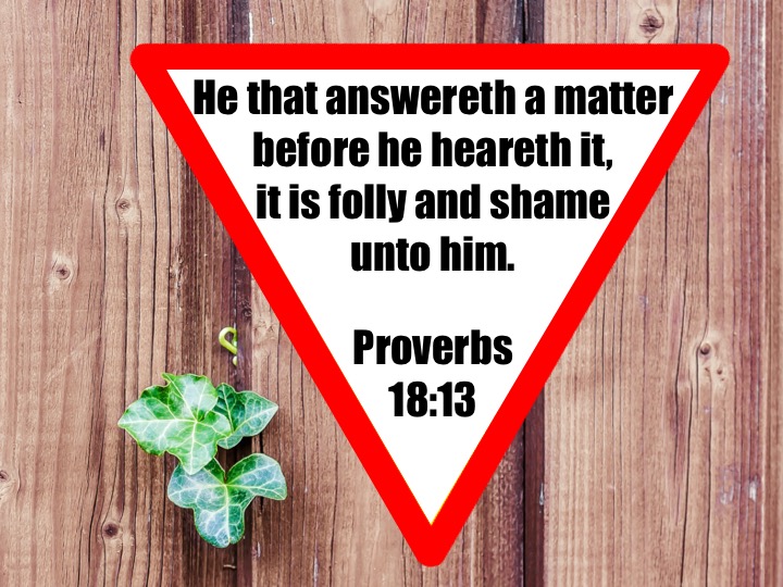 Proverbs 18 13 English