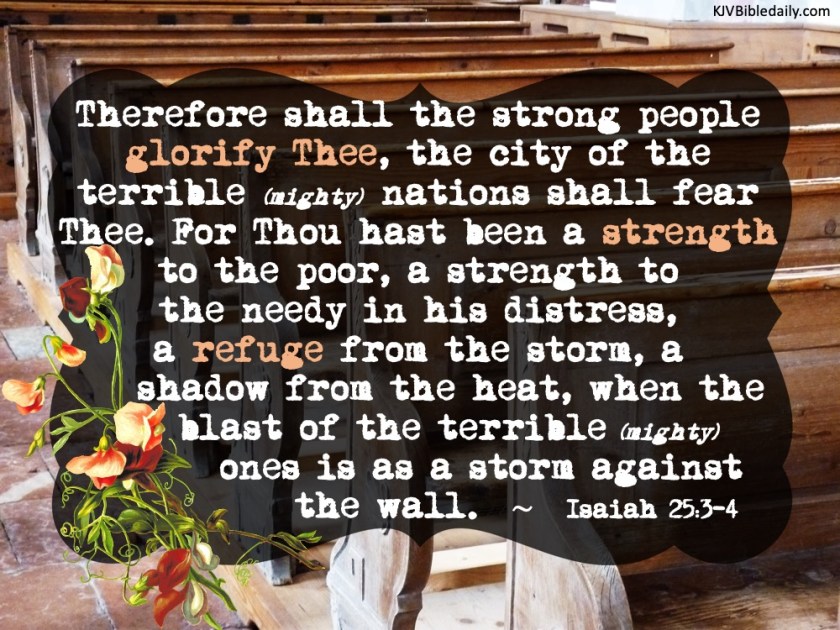 Isaiah 25-3-4 KJV